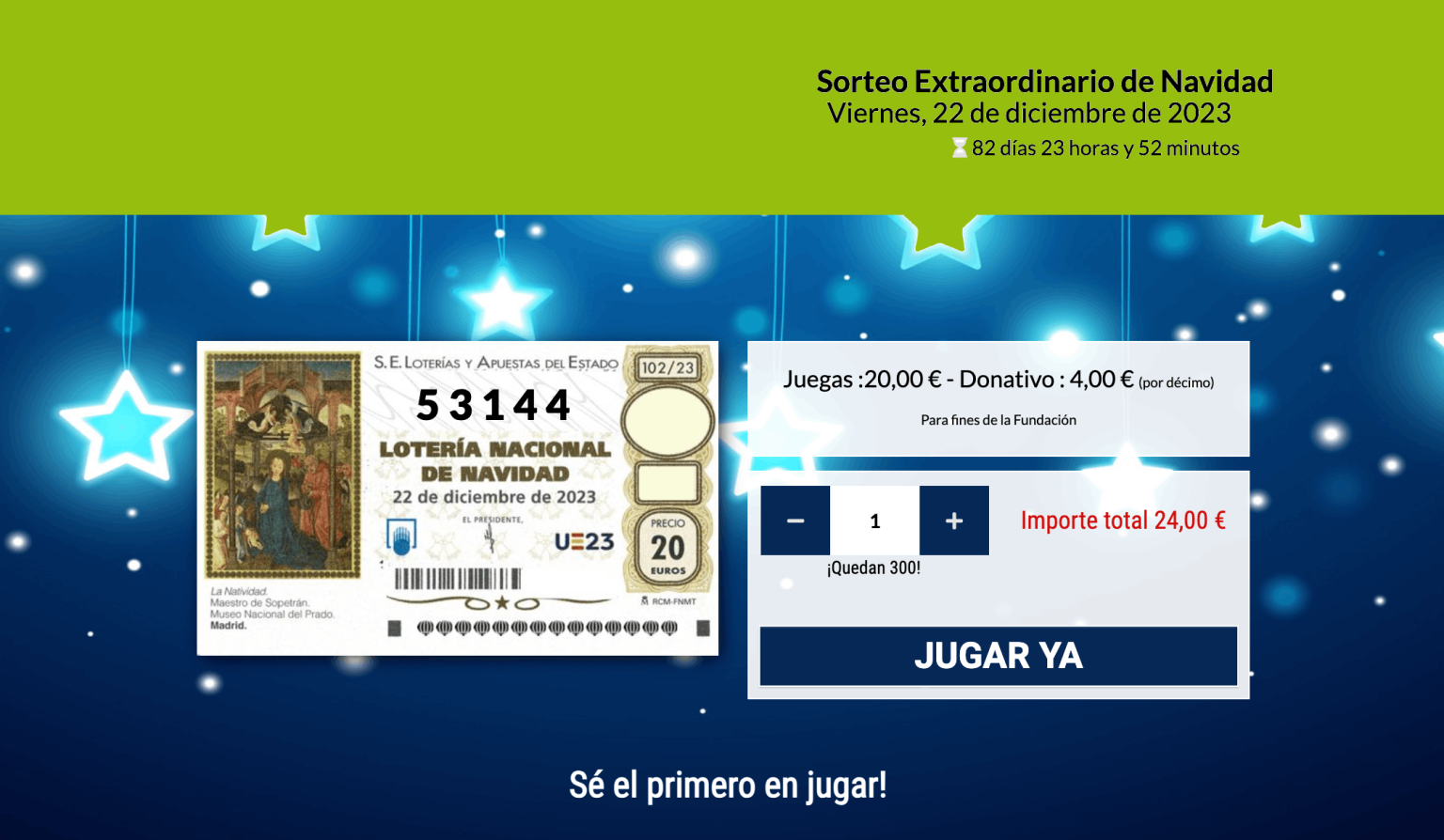 Este año, la Fundación Miguel Litton tiene el honor de formar parte del Sorteo Extraordinario Navideño de los 4 del Gordo